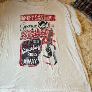 Wrangler George strait White and Red Cowboy Graphic Tee